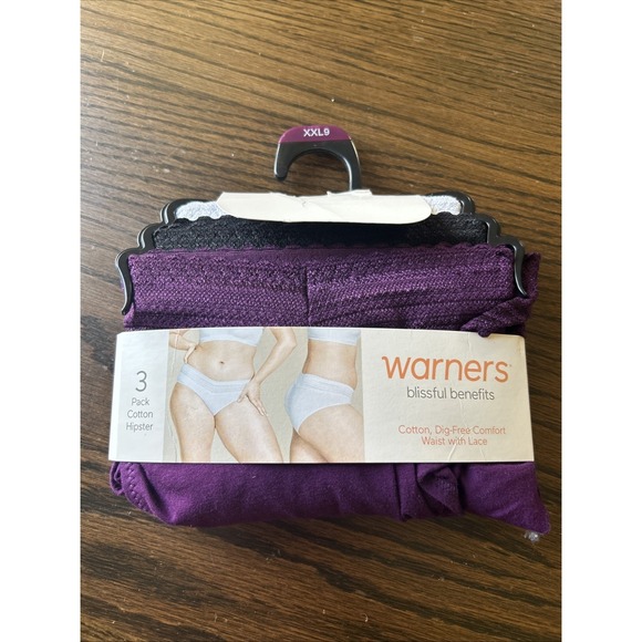 Warner's Other - Warners Blissful Benefits Dig-Free Cotton With Lace Hipster 3-Pack Size 2XL‎